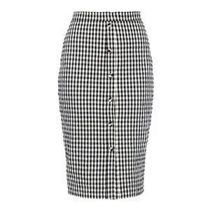 ALTUZARRA Gingham Black & White Checked Midi Skirt IT36 XXS
